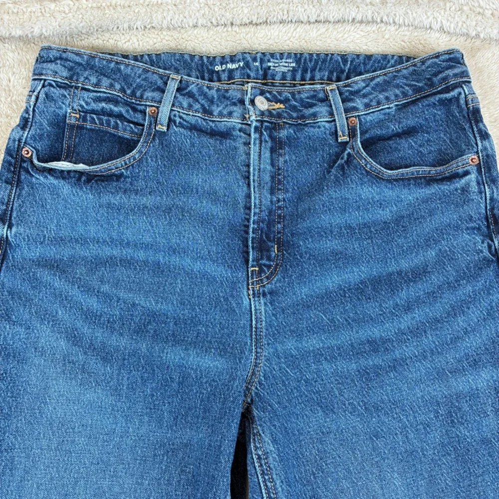 Old Navy Sky-Hi‎ Wide Leg 14 Cotton Denim Indie Boho Retro Streetwear Chic